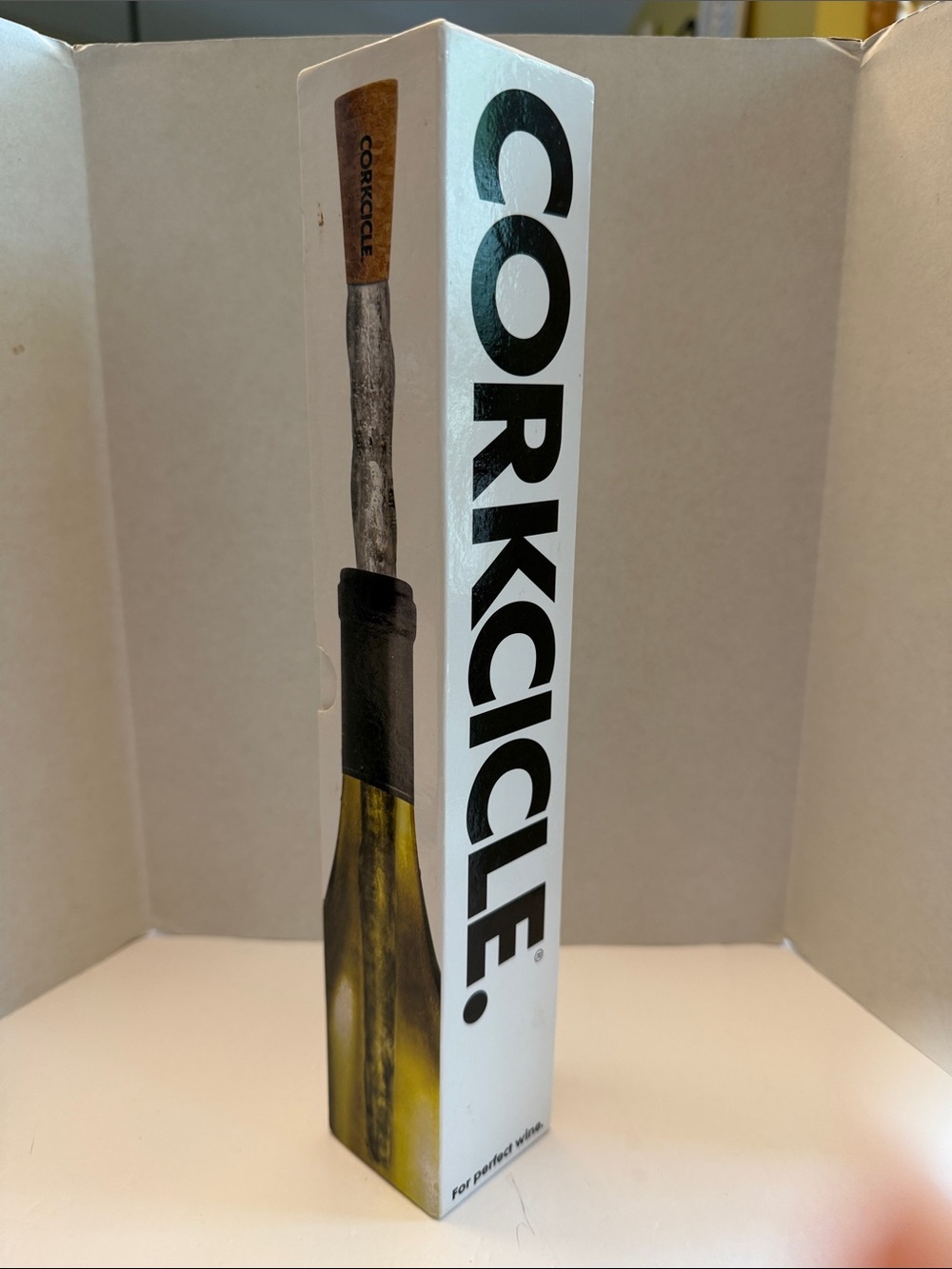 Corkcicle Black and Brown Wine Corkscrew with Wood Handle